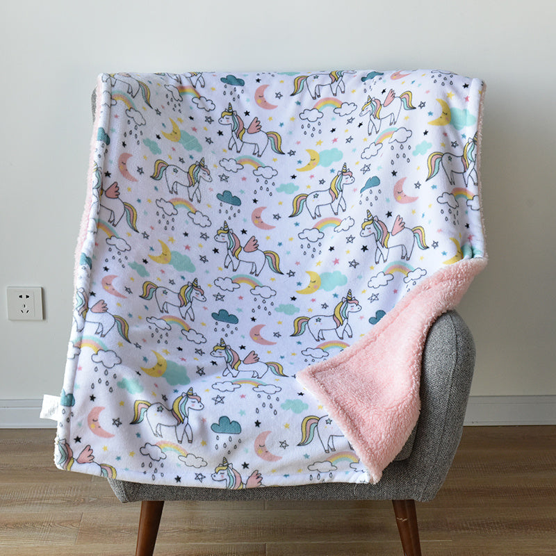 Baby Flannel Blanket Shawl | Soft & Cozy Cartoon Blanket for Winter - Teintes Câlines