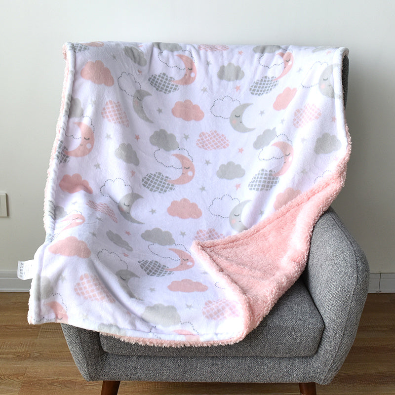 Baby Flannel Blanket Shawl | Soft & Cozy Cartoon Blanket for Winter - Teintes Câlines