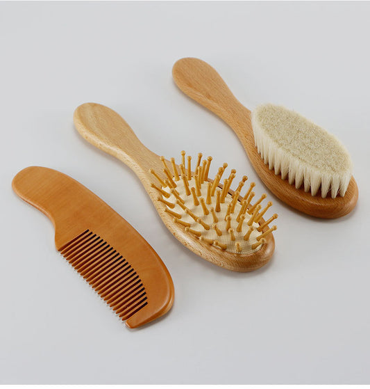 Baby Shower Shampoo Brush Set – Soft Bristle Brush and Comb for Gentle Scalp Care - Teintes Câlines