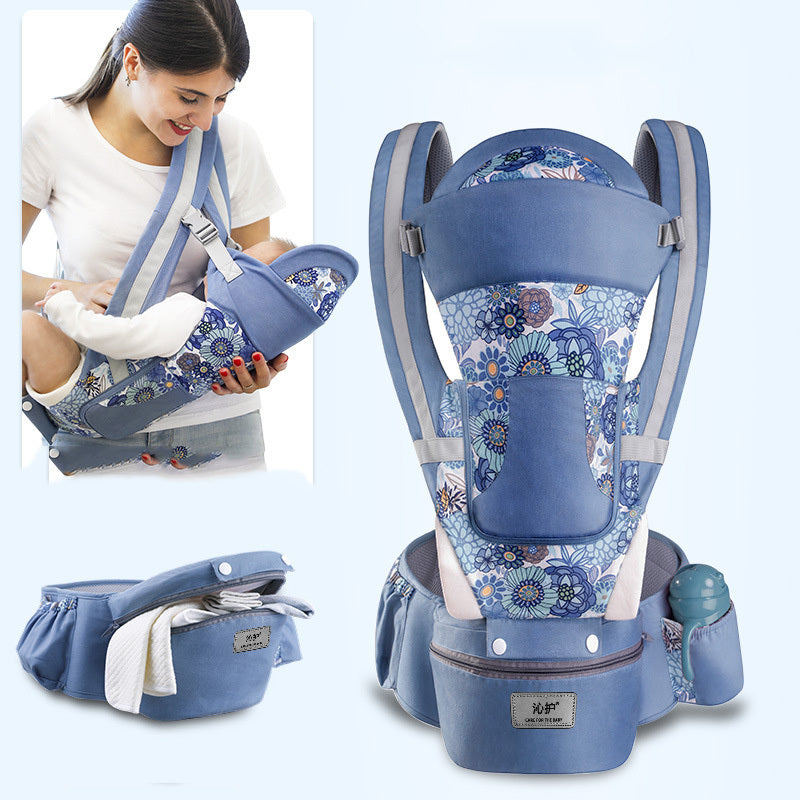 Ergonomic Baby Carrier 3-in-1: Infant Hipseat, Front-Facing Kangaroo Wrap Sling - Teintes Câlines