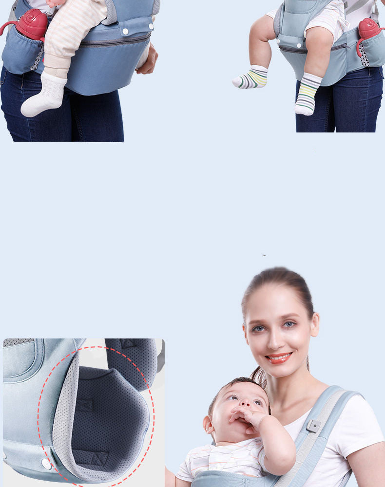 Ergonomic Baby Carrier 3-in-1: Infant Hipseat, Front-Facing Kangaroo Wrap Sling - Teintes Câlines