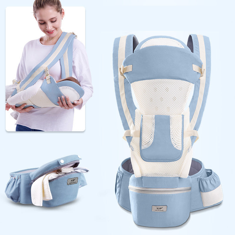 Ergonomic Baby Carrier 3-in-1: Infant Hipseat, Front-Facing Kangaroo Wrap Sling - Teintes Câlines