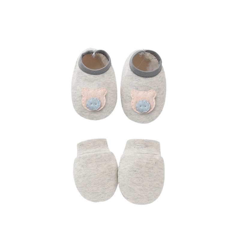 Baby Cotton Gloves and Foot Covers | Soft, Unisex Accessories for Newborns - Teintes Câlines