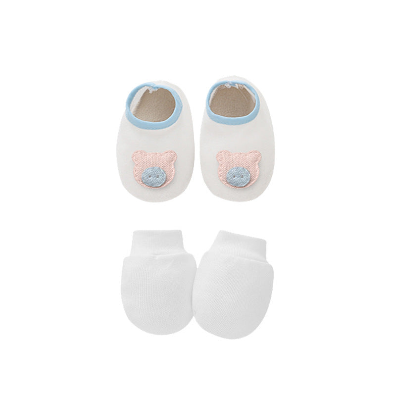 Baby Cotton Gloves and Foot Covers | Soft, Unisex Accessories for Newborns - Teintes Câlines