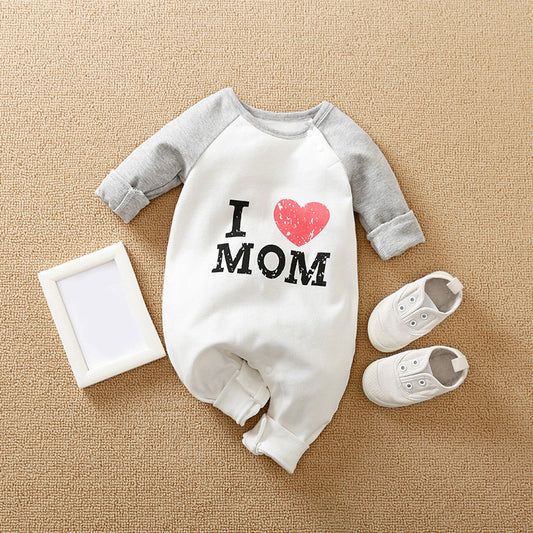 Love Mom Baby Jumpsuit – Soft Cotton Romper for Boys & Girls - Teintes Câlines