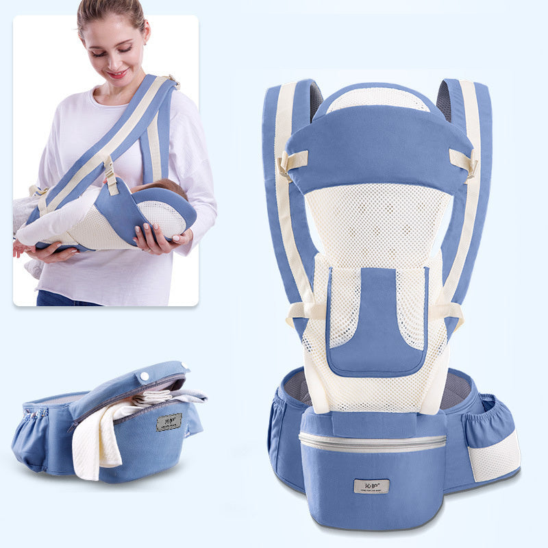 Ergonomic Baby Carrier 3-in-1: Infant Hipseat, Front-Facing Kangaroo Wrap Sling - Teintes Câlines