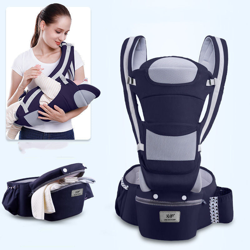 Ergonomic Baby Carrier 3-in-1: Infant Hipseat, Front-Facing Kangaroo Wrap Sling - Teintes Câlines