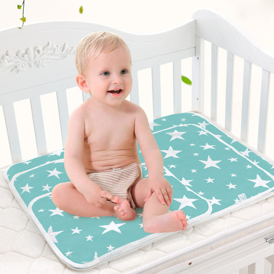 Baby Breathable Cotton Cartoon Waterproof Changing Pad - Teintes Câlines