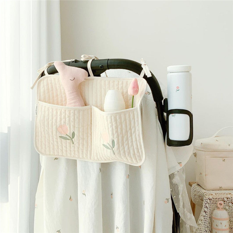 Bed Storage Hanging Bag – Multi-Purpose Organizer for Baby Bottles and Diapers - Teintes Câlines